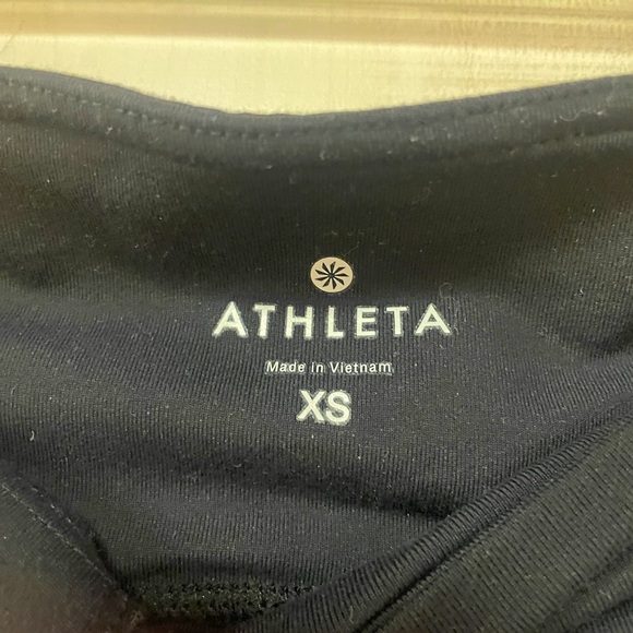 Athleta Black Yoga Textured Pants Stripe Sz XS - Picture 3 of 8